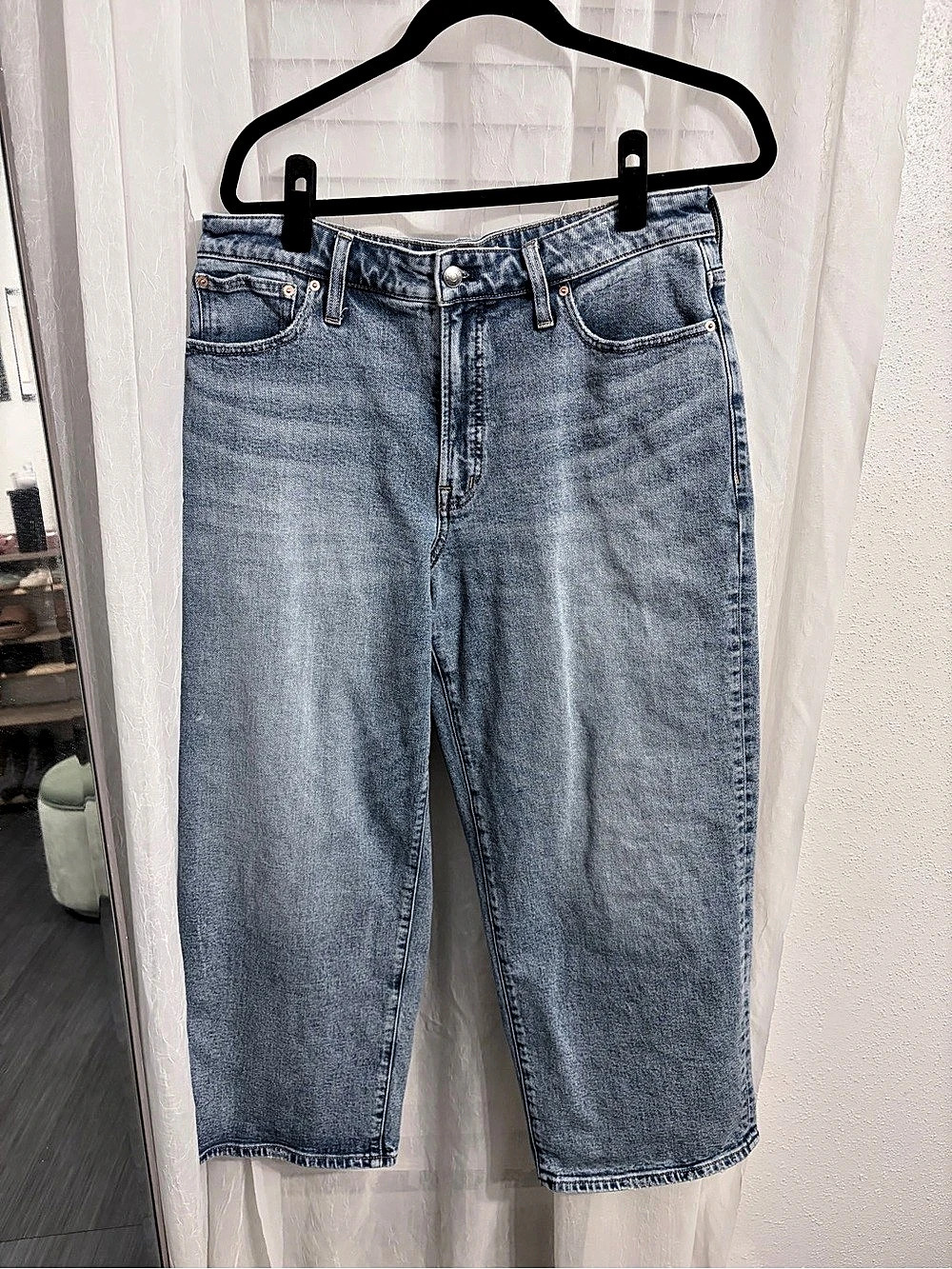 Madewell The Curvy Perfect Vintage Wide-Leg Crop Jean Blue Waist 31